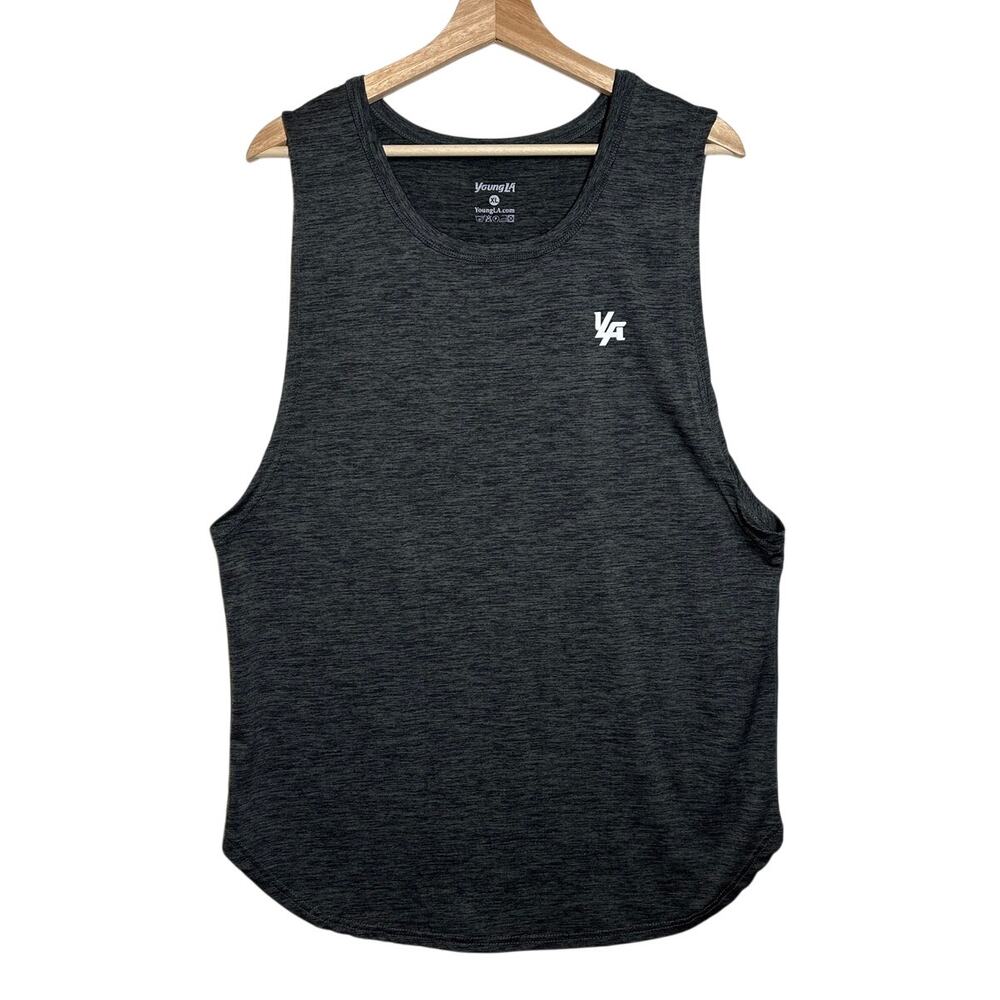 YoungLA Muscle Shirt Tank Top Sz XL Men's Sleeveless Charcoal Gray